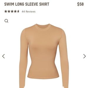 Skims swim long sleeve T size small in Ochre